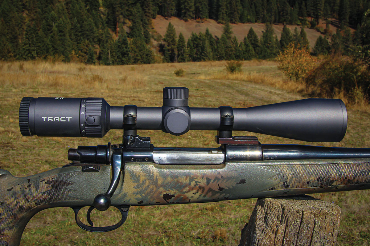 Patrick’s customized 25-’06 Remington holds a Tract TORIC UHD 3-15x 42mm scope. The 15-power top-end magnification provides the extra reach desired for the flat-shooting cartridge.